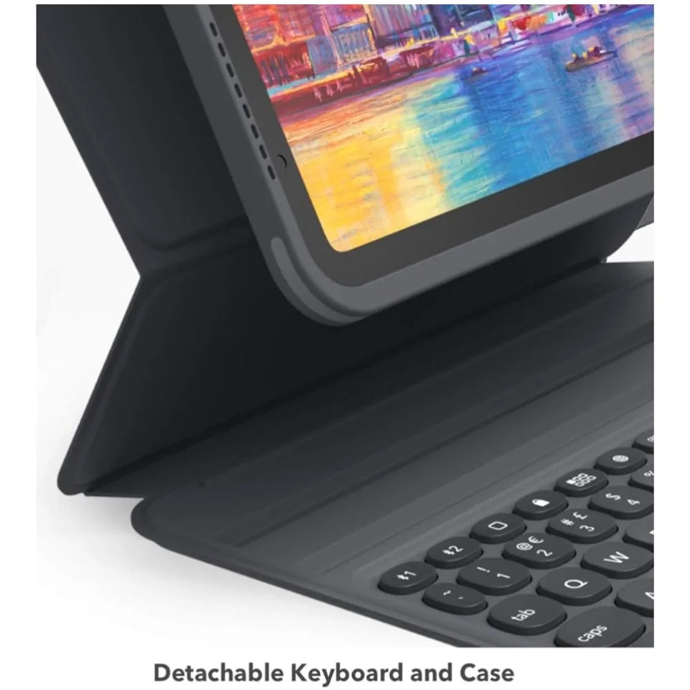 Zagg Folio Keyboard Case for iPad 9/8/7- Gray